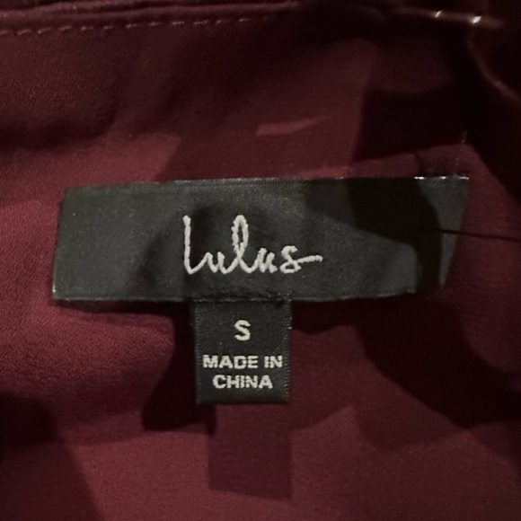 Lulus Ode To Love Burgundy Satin Maxi Dress Slit Formal Bridesmaid Small NWT - Picture 8 of 8